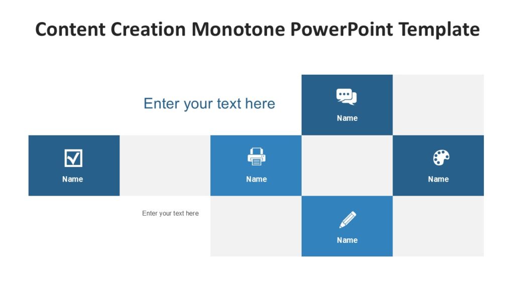 Content Creation Monotone PowerPoint Template : 100% Editable PPTx