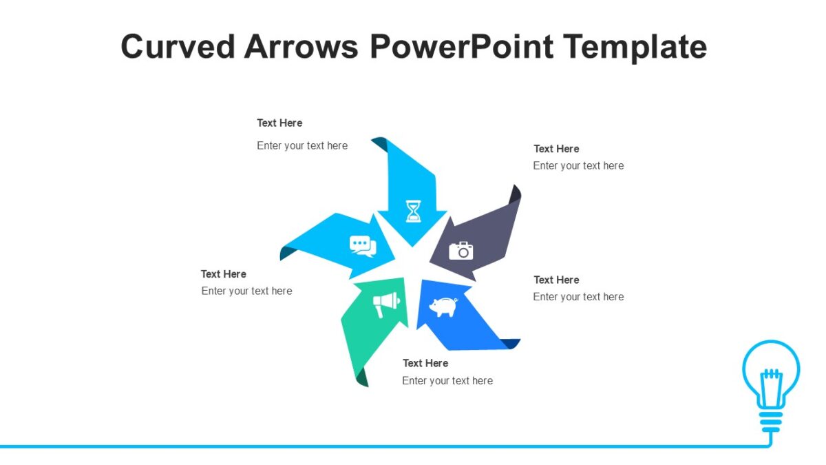Curved Arrows PowerPoint Template : 100% Editable PPTx