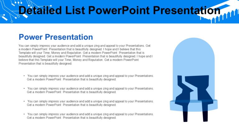Detailed List Example Detailed List PowerPoint Presentation : 100% Editable PPTx