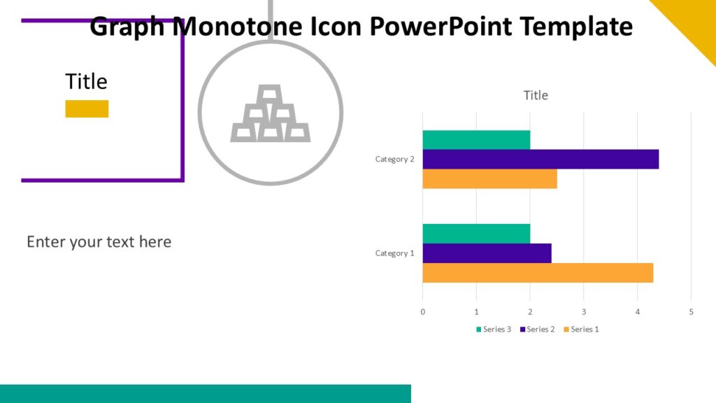 Graph Monotone Icon PowerPoint Template : 100% Editable PPTx