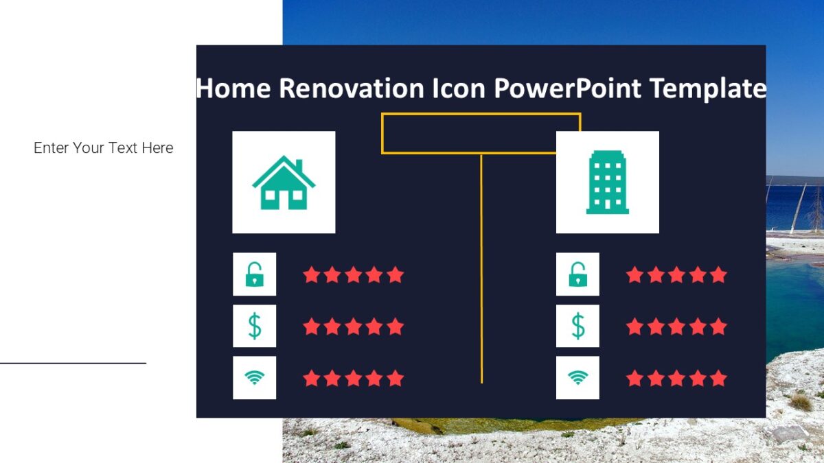 Home Renovation Icon PowerPoint Template : 100% Editable PPTx