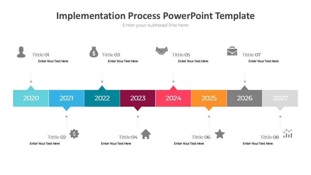 Implementation Process PowerPoint Template : 100% Editable PPTx