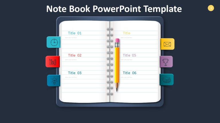 Note Book PowerPoint Template : 100% Editable PPTx