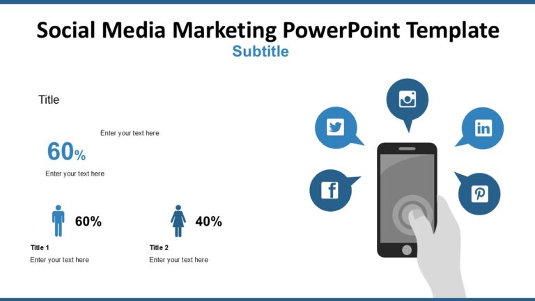 Social Media Marketing PowerPoint Template : 100% Editable PPTx