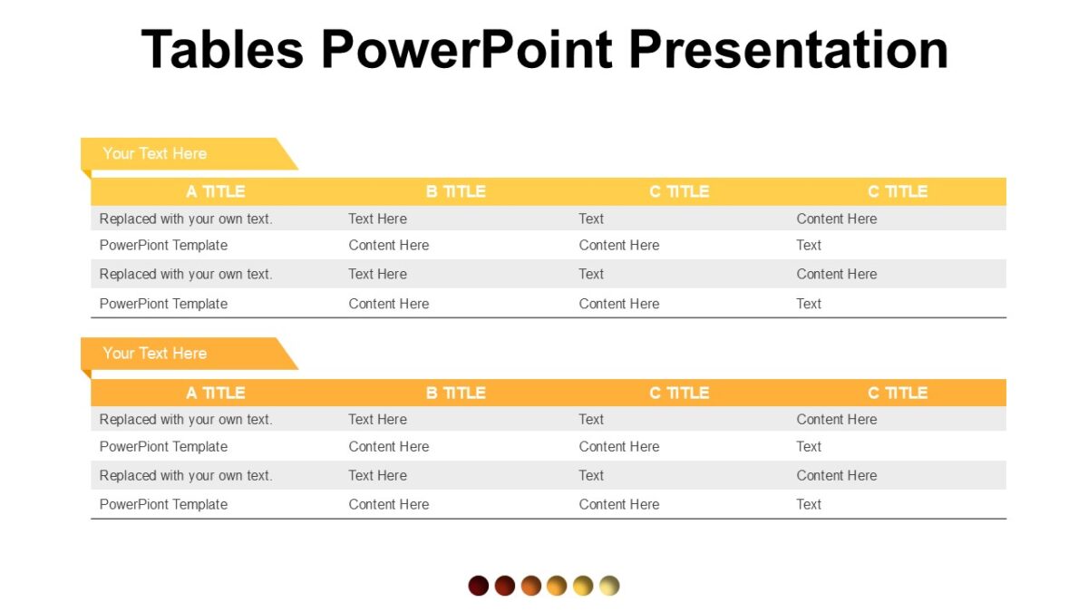 Tables PowerPoint Presentation - PPTUniverse