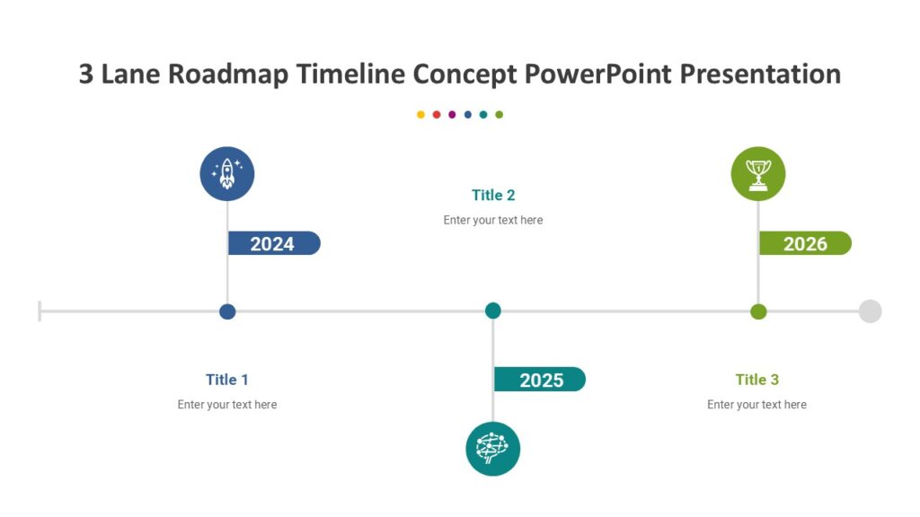 3 Lane Roadmap Timeline Concept PowerPoint Presentation : 100% Editable ...