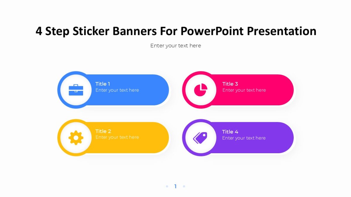 4 Step Sticker Banners For PowerPoint Presentation PPTUniverse