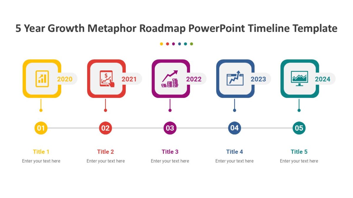 5 Year Growth Metaphor Roadmap PowerPoint Timeline Template : 100% ...