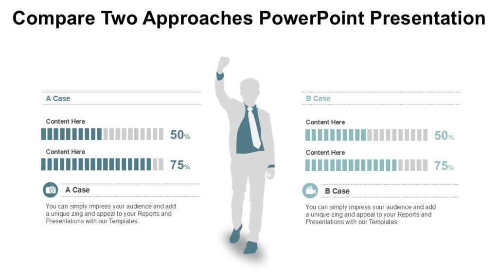 Two Powerpoint Slide Compare Two Approaches PowerPoint Presentation : 100% Editable PPTx