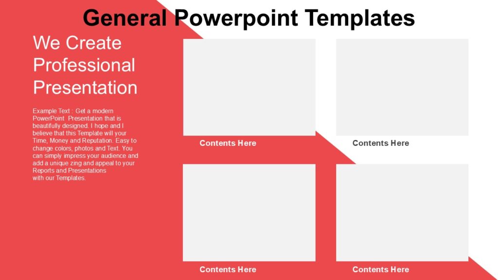 Generic Powerpoint Template General Powerpoint Templates : 100% Editable PPTx