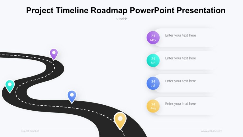 Project Timeline Roadmap PowerPoint Presentation : 100% Editable PPTx