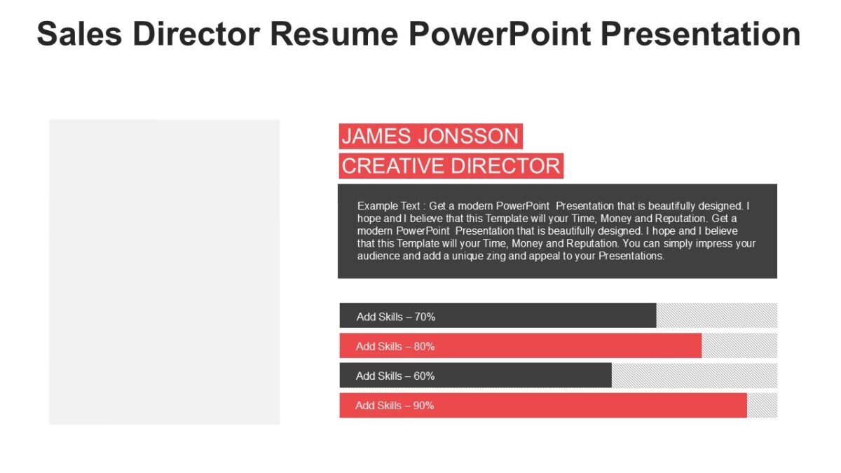 Sales Director Resume PowerPoint Presentation : 100% Editable PPTx