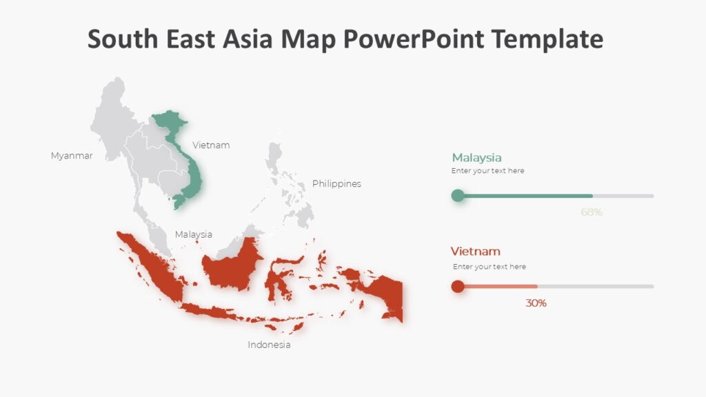 South East Asia Map PowerPoint Template : 100% Editable PPTx