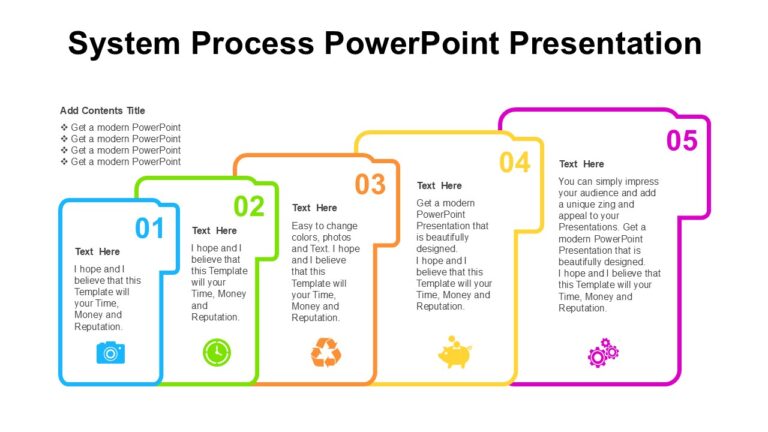 Process System Slide System Process PowerPoint Presentation : 100% Editable PPTx