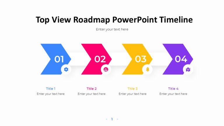 Top View Roadmap PowerPoint Timeline : 100% Editable PPTx