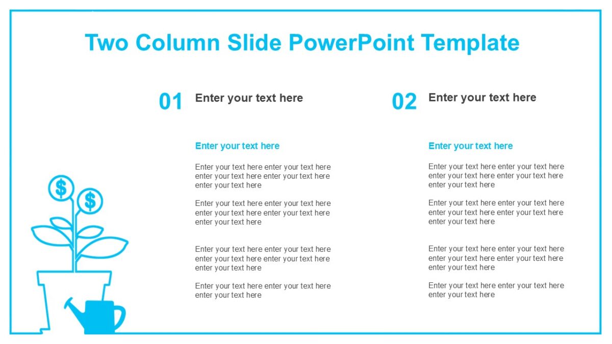 Two Track Powerpoint Design Two Column Slide PowerPoint Template : 100% Editable PPTx