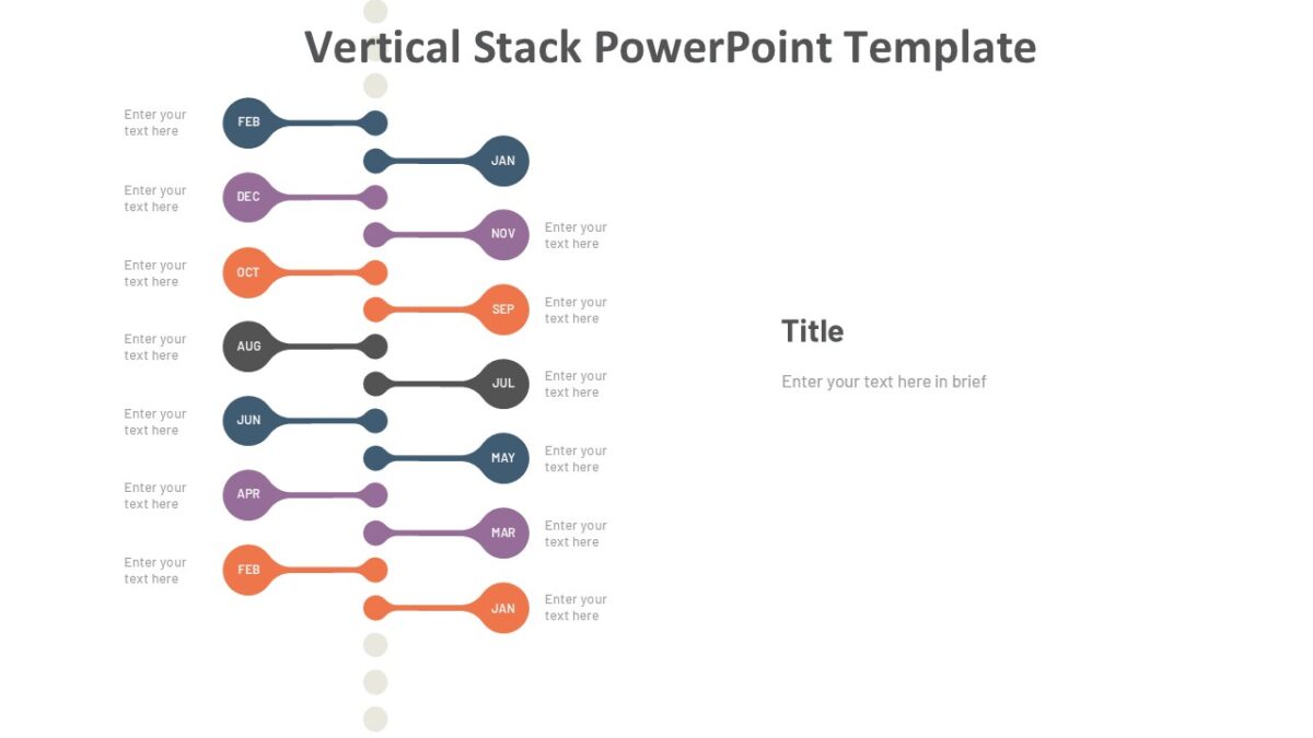 Vertical Stack Pattern Example Vertical Stack PowerPoint Template : 100% Editable PPTx