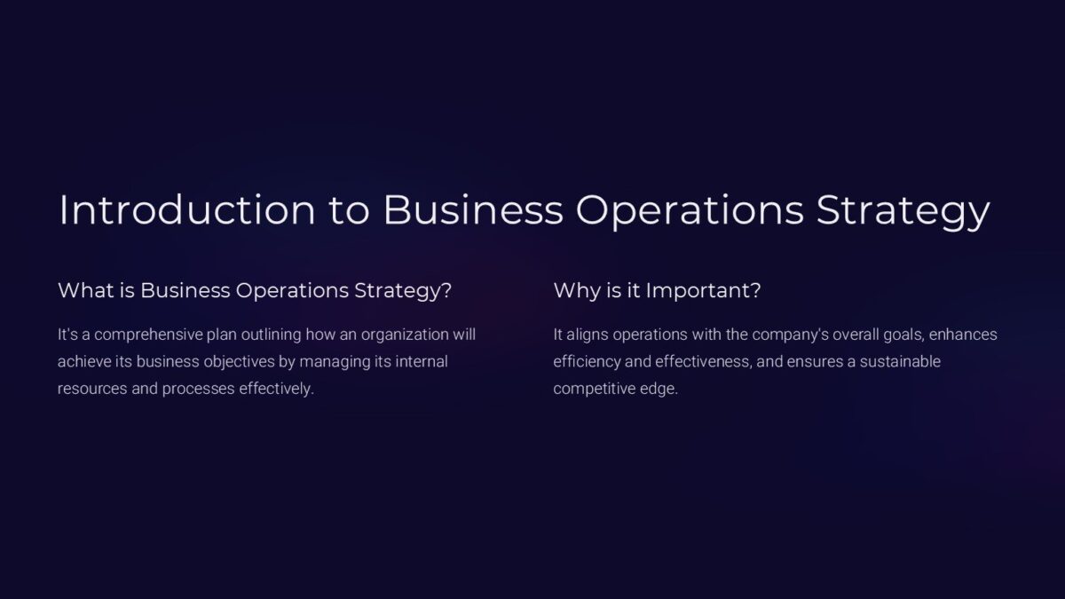 Business Operations Strategy PowerPoint Template : 100% Editable PPTx