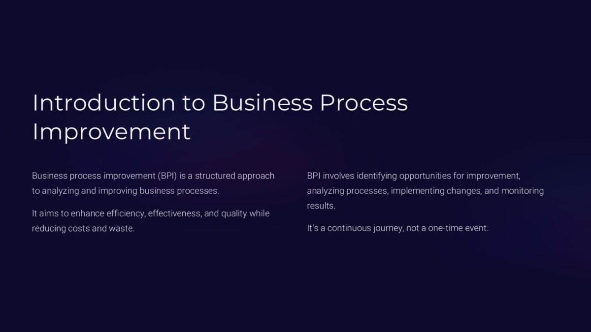 Business Process Improvement PowerPoint Template : 100% Editable PPTx