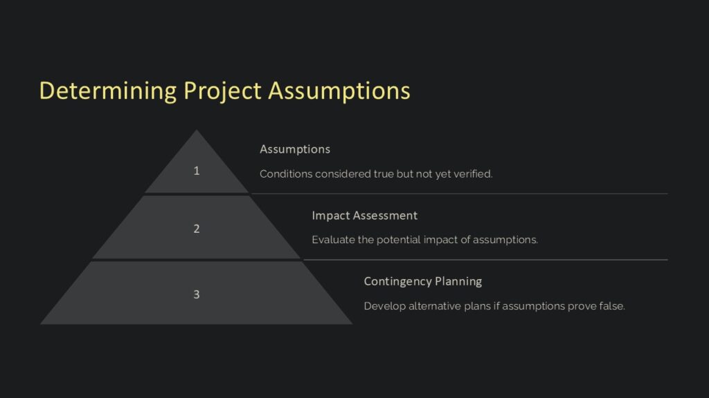 Project Assumptions Graph Determining Project Assumptions PowerPoint Presentation : 100% Editable ...