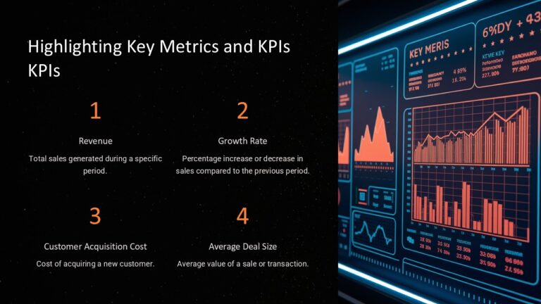 Highlighting Key Metrics and KPIs PowerPoint Presentation : 100% ...