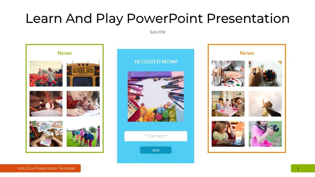Learn And Play PowerPoint Presentation : 100% Editable PPTx
