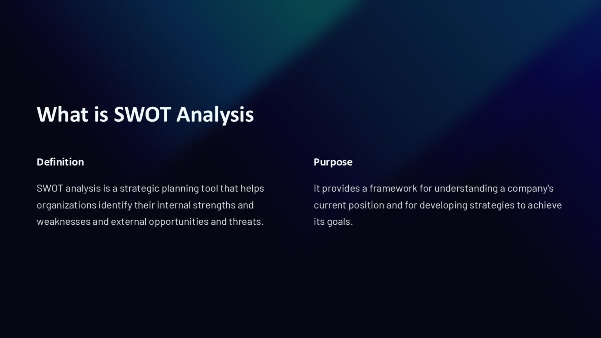 SWOT Analysis PowerPoint Template : 100% Editable PPTx