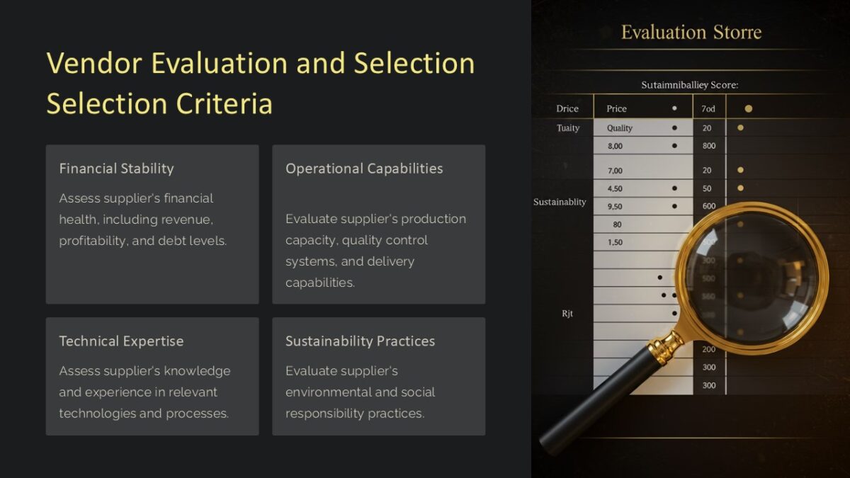 Vendor Evaluation and Selection Criteria PowerPoint Presentation : 100% ...