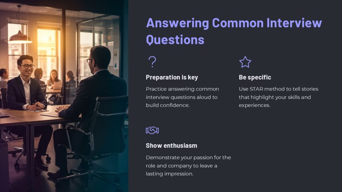 Answering Common Interview Questions PowerPoint Presentation : 100% ...