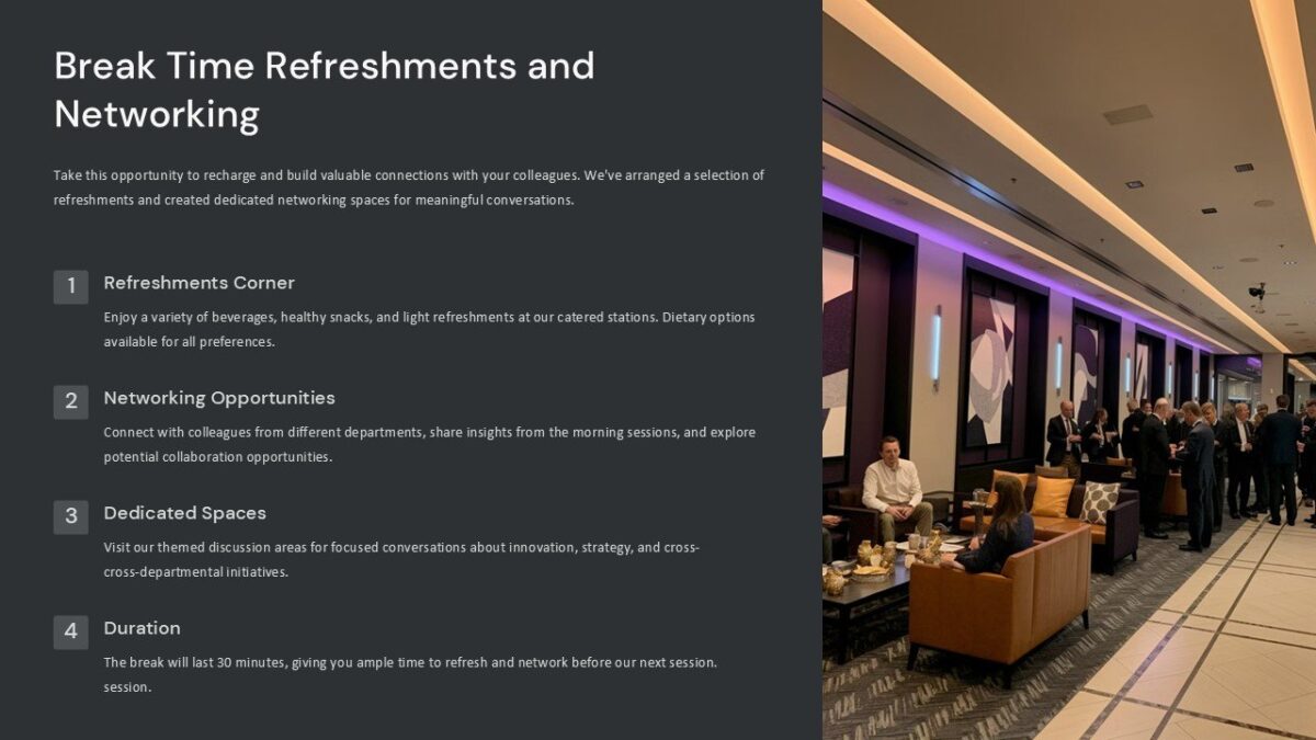 Break Time Refreshments and Networking PowerPoint Presentation : 100% ...