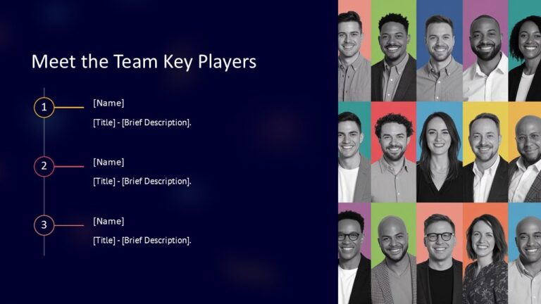 Meet the Team Key Players PowerPoint Presentation : 100% Editable PPTx