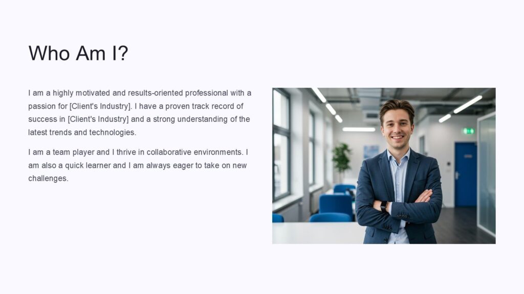 Self Introduction PowerPoint Template : 100% Editable PPTx