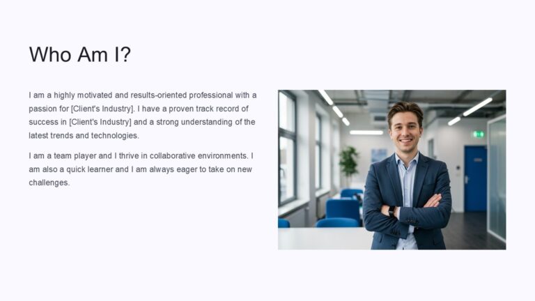 Self Introduction PowerPoint Template : 100% Editable PPTx