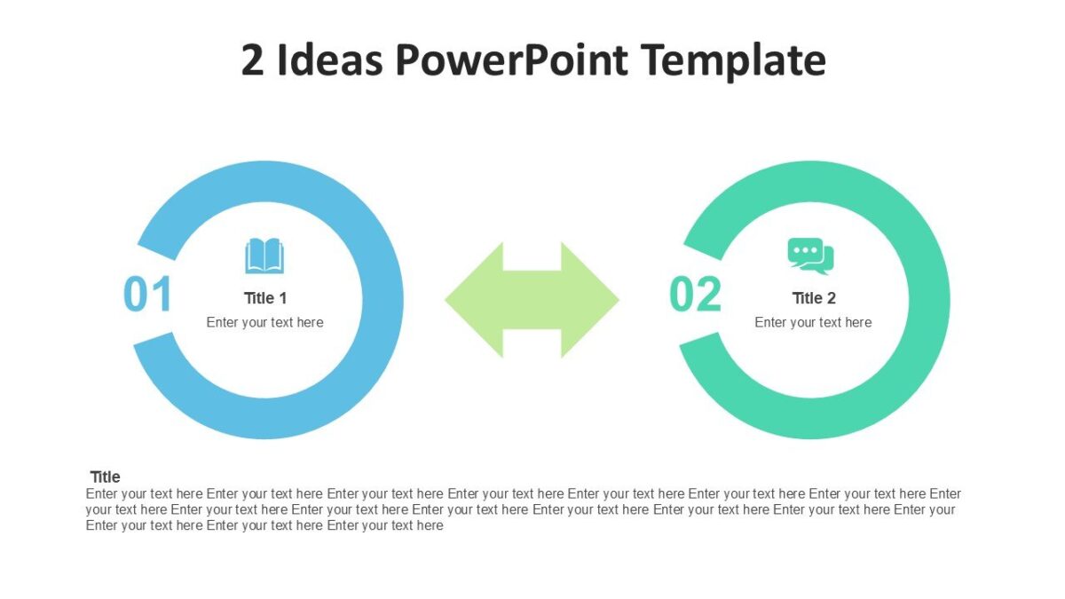 2 Ideas PowerPoint Template : 100% Editable PPTx