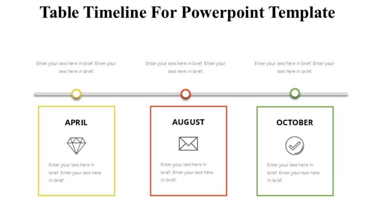 Table Timeline For Powerpoint Template : 100% Editable PPTx