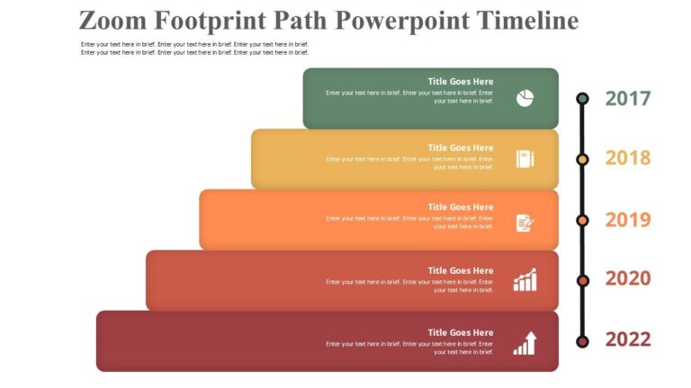 Zoom Footprint Path Powerpoint Timeline : 100% Editable PPTx