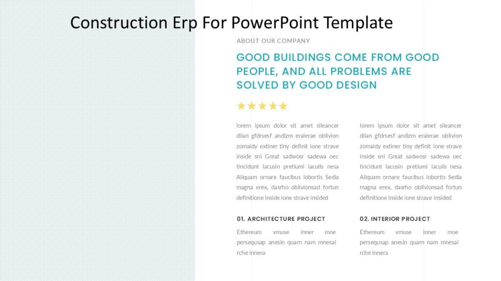 Construction Erp For PowerPoint Template : 100% Editable PPTx