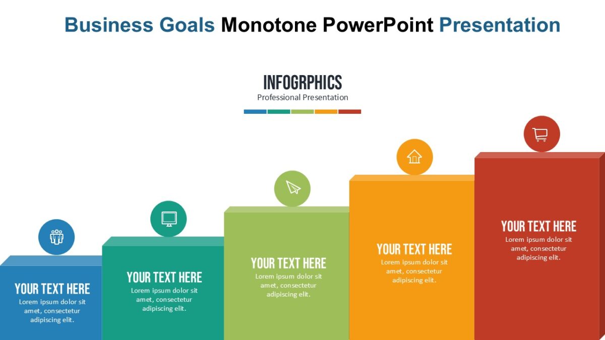 Business Goals Monotone PowerPoint Presentation : 100% Editable PPTx