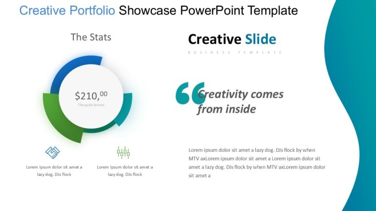 Creative Showcase Example Creative Portfolio Showcase PowerPoint Template : 100% Editable PPTx
