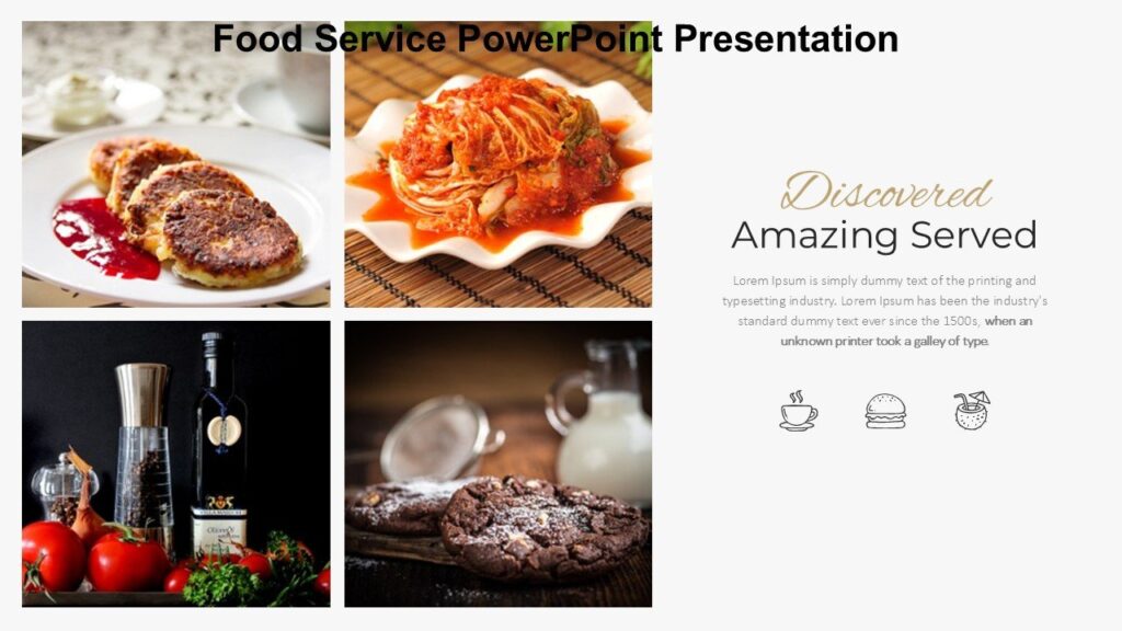 Food Service PowerPoint Presentation : 100% Editable PPTx