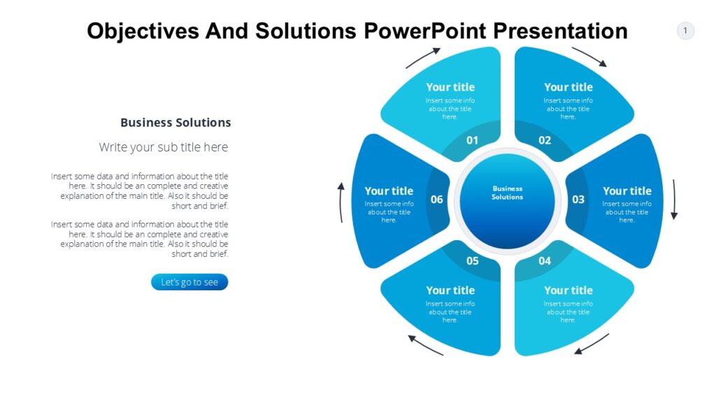 Objectives And Solutions PowerPoint Presentation : 100% Editable PPTx