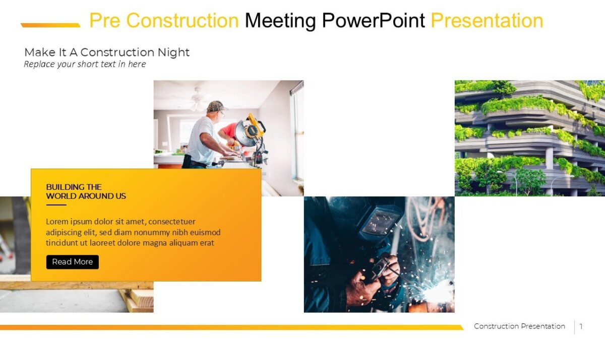 Pre Construction Meeting PowerPoint Presentation : 100% Editable PPTx