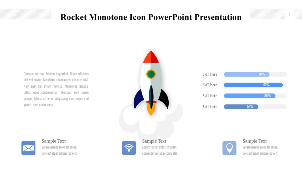 Rocket Monotone Icon PowerPoint Presentation : 100% Editable PPTx