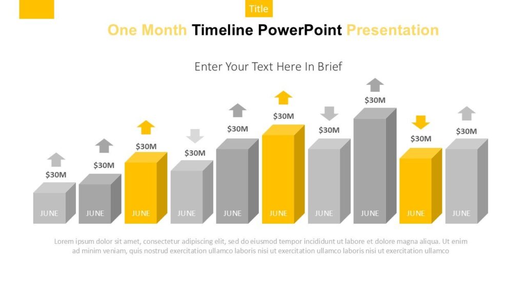 One Month Timeline PowerPoint Presentation : 100% Editable PPTx
