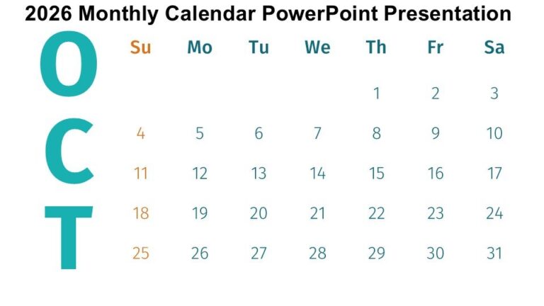 2026 Calendar PowerPoint Templates : Free Instant Download PPTx