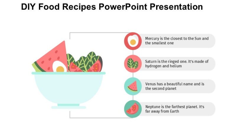 Powerpoint Food Recipe Example DIY Food Recipes PowerPoint Presentation : 100% Editable PPTx