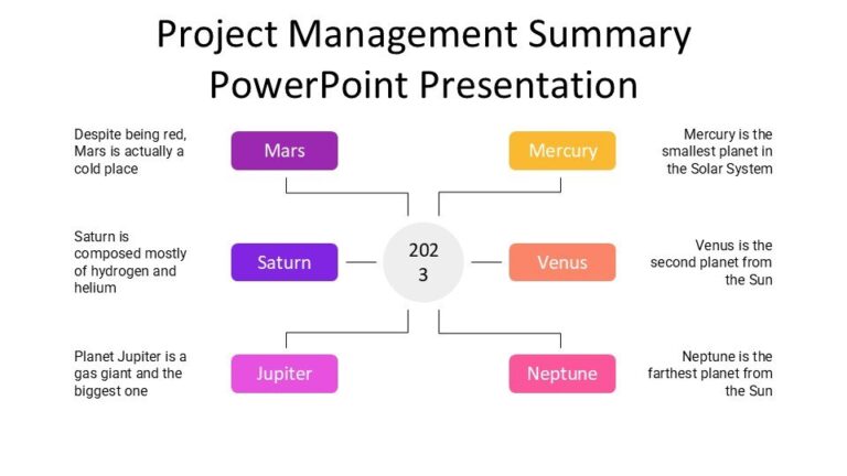 Project Management Summary PowerPoint Presentation : 100% Editable PPTx