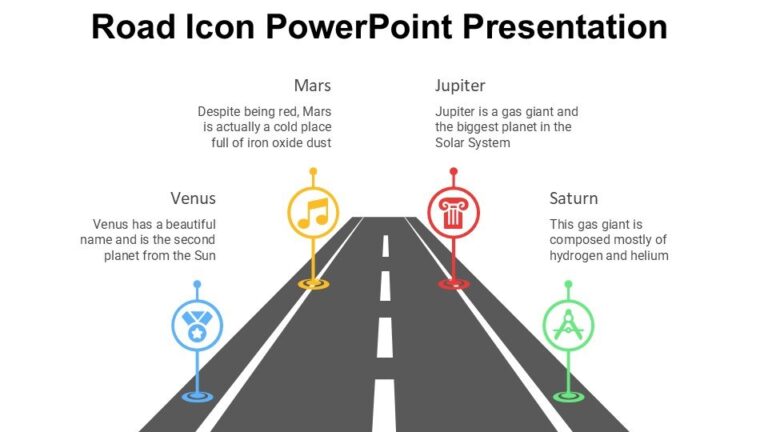 Road Icon PowerPoint Presentation : 100% Editable PPTx