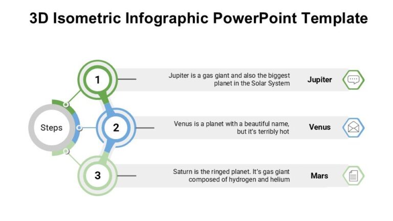 3D Isometric Infographic PowerPoint Template : 100% Editable PPTx