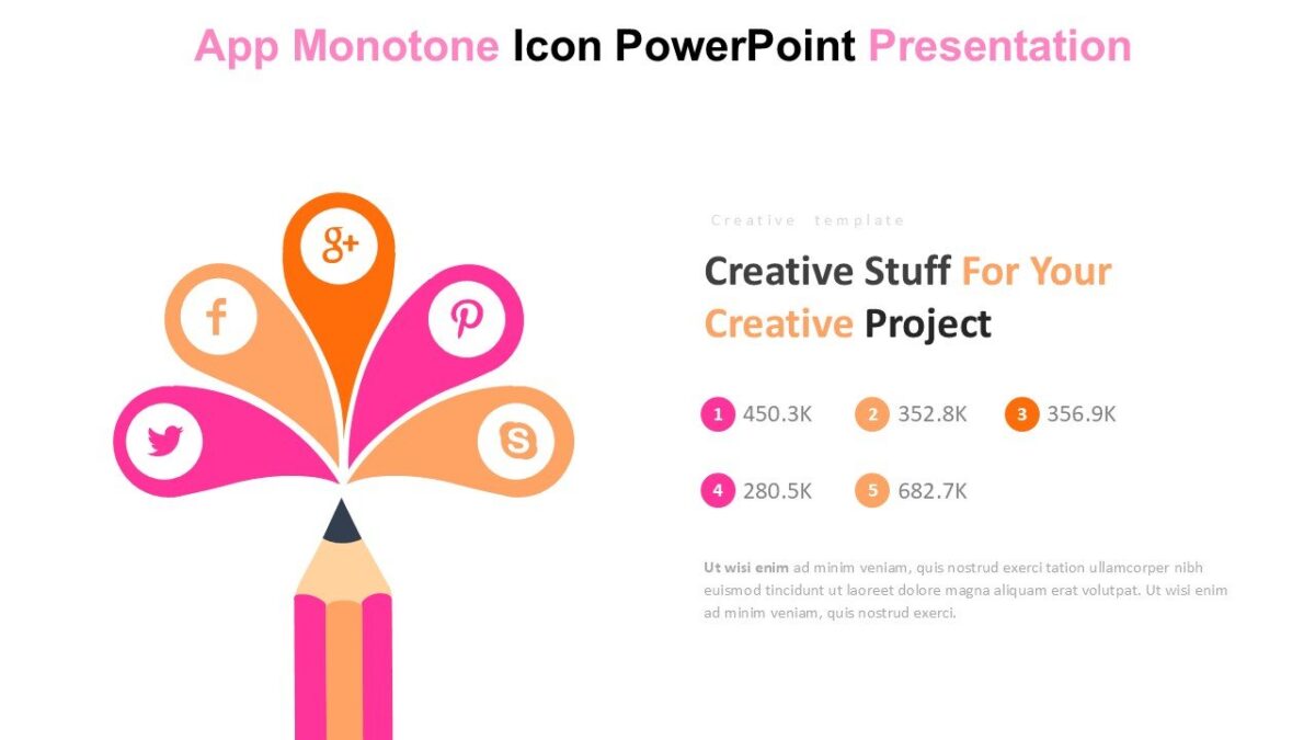 App Monotone Icon PowerPoint Presentation : 100% Editable PPTx